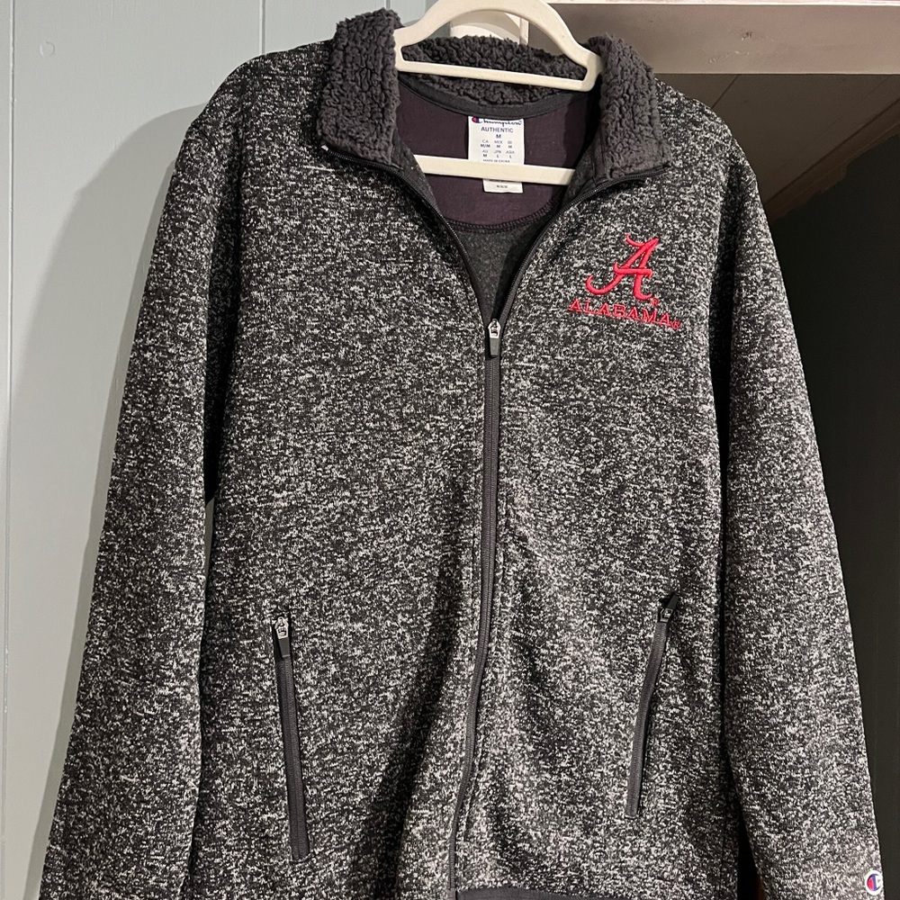 Champion Gray Full-Zip Jacket with Red Logo